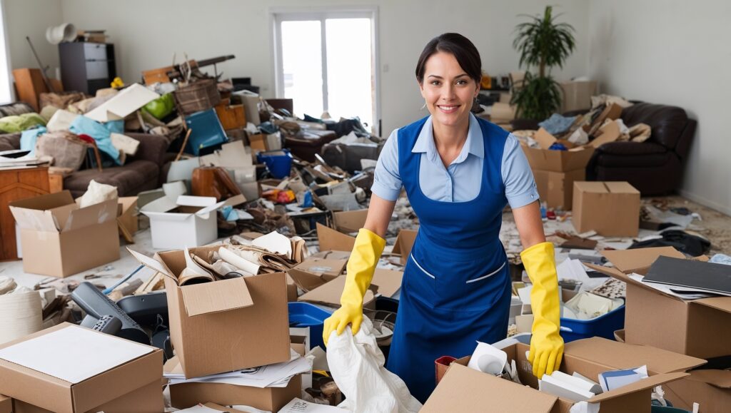 Maid doing Hoarding Cleanup Services Salt Lake City Utah